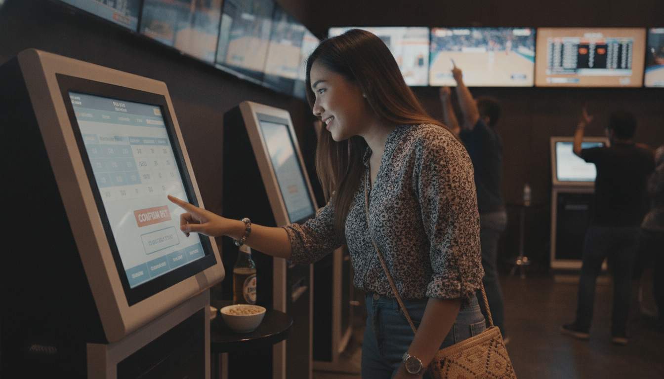 Bet on Sports Philippine woman placing a sports bet